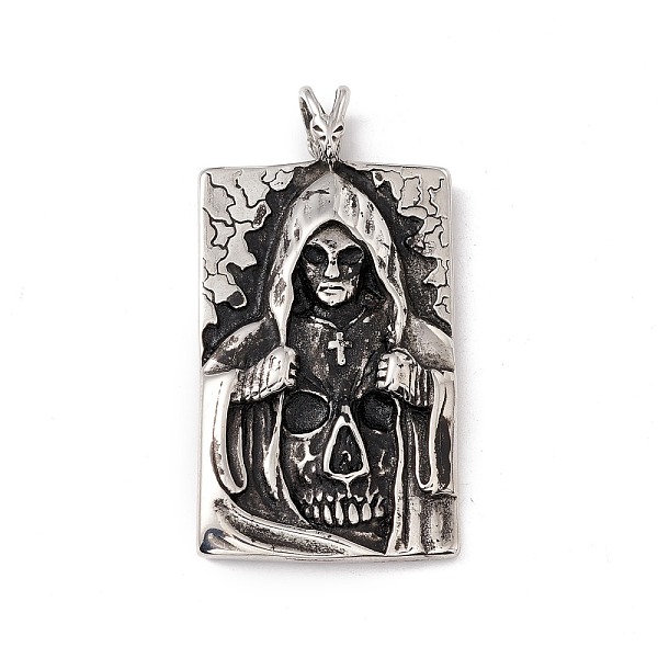 PandaHall 304 Stainless Steel Pendant, Rectangle with Death, Antique Silver, 58x30x7.5mm, Hole: 6.5x4mm 304 Stainless Steel Rectangle
PandaHall 304 Stainless Steel Pendant, Rectangle with Death, Antique Silver, 58x30x7.5mm, Hole: 6.5x4mm 304 Stainless Steel Rectangle