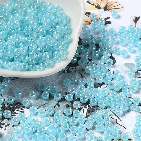 PandaHall Glass Seed Beads, Ceylon, Round Hole, Round, Dark Turquoise, 4x3mm, Hole: 1.5mm, 7500pcs/pound Glass
PandaHall Glass Seed Beads, Ceylon, Round Hole, Round, Dark Turquoise, 4x3mm, Hole: 1.5mm, 7500pcs/pound Glass