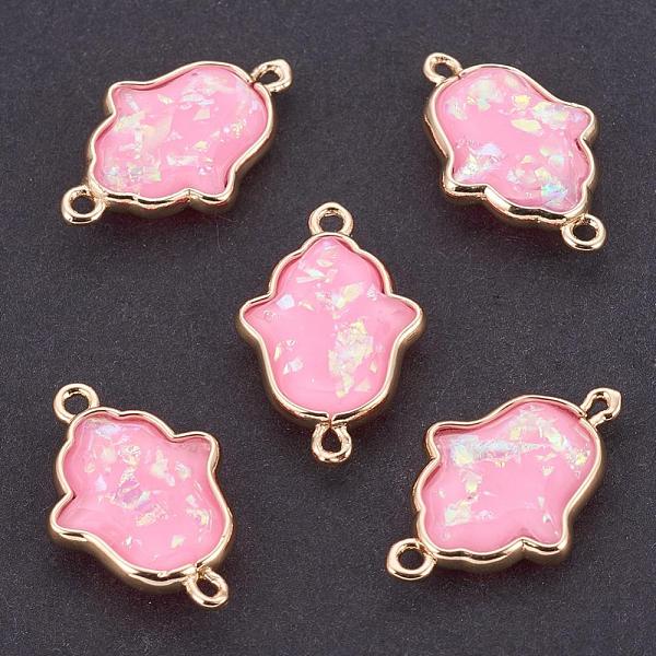 PandaHall Resin Links connectors, with Brass Findings, Hamsa Hand/Hand of Fatima/Hand of Miriam, Golden, Pearl Pink, 20x13x4mm, Hole...
PandaHall Resin Links connectors, with Brass Findings, Hamsa Hand/Hand of Fatima/Hand of Miriam, Golden, Pearl Pink, 20x13x4mm, Hole...