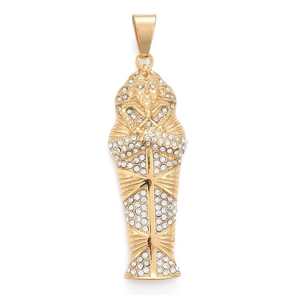 PandaHall 304 Stainless Steel Big Pendants, with Crystal Rhinestone, Mummy, Golden, 68x23.5x11mm, Hole: 6.5x12mm Stainless Steel+Rhinestone..., Clear
PandaHall 304 Stainless Steel Big Pendants, with Crystal Rhinestone, Mummy, Golden, 68x23.5x11mm, Hole: 6.5x12mm Stainless Steel+Rhinestone..., Clear