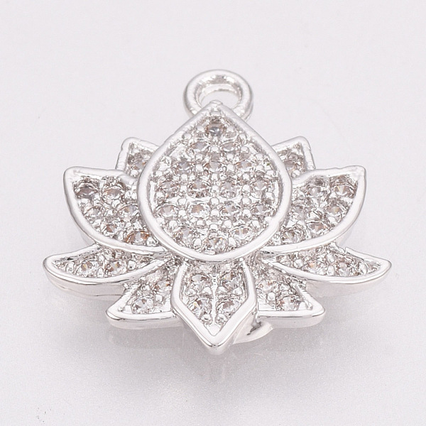 PandaHall Brass Micro Pave Cubic Zirconia Charms, Lotus, Nickel Free, Real Platinum Plated, 13x13x2mm, Hole: 1mm Brass+Cubic Zirconia Flower..., Clear
PandaHall Brass Micro Pave Cubic Zirconia Charms, Lotus, Nickel Free, Real Platinum Plated, 13x13x2mm, Hole: 1mm Brass+Cubic Zirconia Flower..., Clear