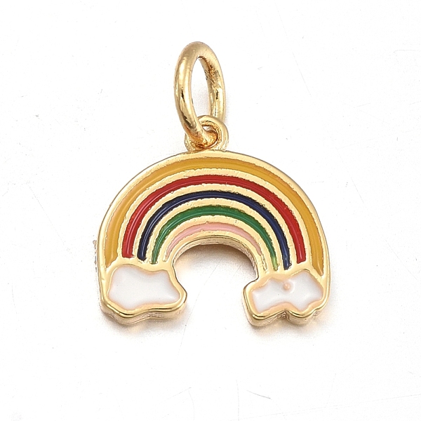 PandaHall Brass Enamel Charms, with Jump Rings, Rainbow, Golden, 10.5x11x1mm, Hole: 3.6mm Brass+Enamel Rainbow
PandaHall Brass Enamel Charms, with Jump Rings, Rainbow, Golden, 10.5x11x1mm, Hole: 3.6mm Brass+Enamel Rainbow