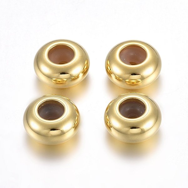 PandaHall 201 Stainless Steel Beads, with Rubber Inside, Slider Beads, Stopper Beads, Rondelle, Golden, 7x3.5mm, Hole: 3mm, Rubber Hole...
PandaHall 201 Stainless Steel Beads, with Rubber Inside, Slider Beads, Stopper Beads, Rondelle, Golden, 7x3.5mm, Hole: 3mm, Rubber Hole...