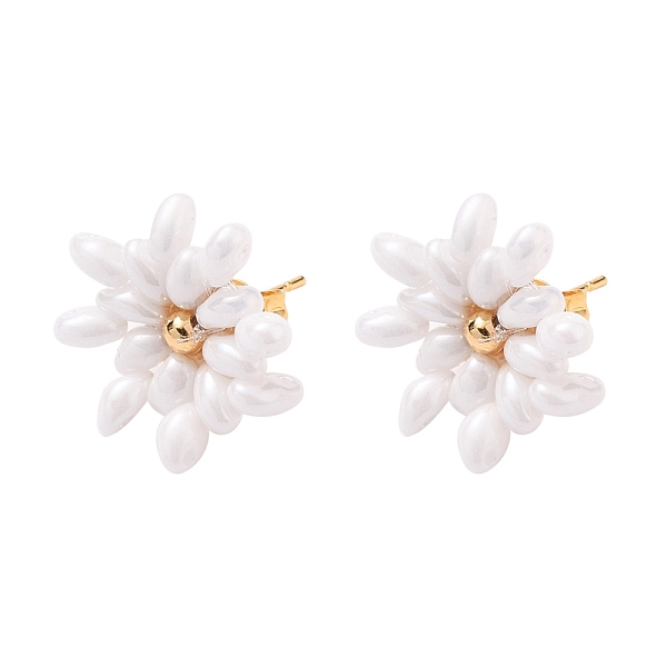 PandaHall Flower Stud Earrings, with Czech Glass Beads, Golden Plated 304 Stainless Steel Stud Earring Findings and Ear Nuts, White...
PandaHall Flower Stud Earrings, with Czech Glass Beads, Golden Plated 304 Stainless Steel Stud Earring Findings and Ear Nuts, White...