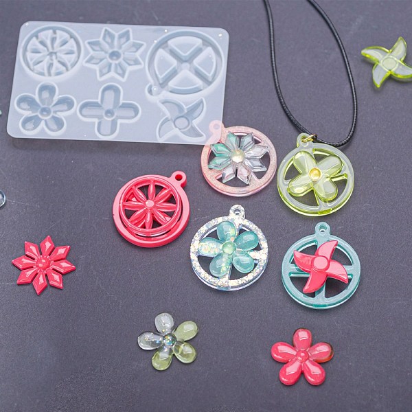 PandaHall Flat Round Spinning Pendant and Windmill & Snowflake & Flower & Clover & Tyre Cabochon Silicone Molds, Resin Casting Molds, for UV..., White
PandaHall Flat Round Spinning Pendant and Windmill & Snowflake & Flower & Clover & Tyre Cabochon Silicone Molds, Resin Casting Molds, for UV..., White
