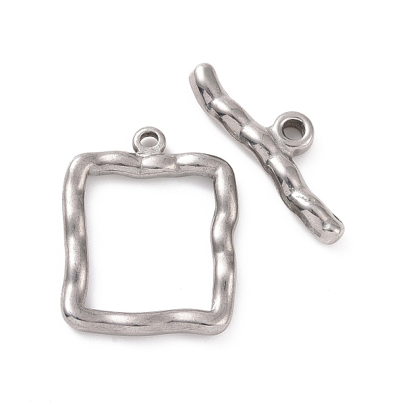 PandaHall 304 Stainless Steel Toggle Clasps, Wavy Square, Stainless Steel Color, Square: 25.5x20.5x2.5mm, Hole: 1.8mm, Bar: 27x8.5x3.5mm...
PandaHall 304 Stainless Steel Toggle Clasps, Wavy Square, Stainless Steel Color, Square: 25.5x20.5x2.5mm, Hole: 1.8mm, Bar: 27x8.5x3.5mm...