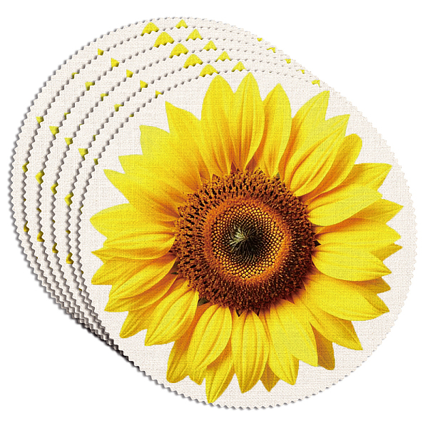 PandaHall WADORN 6pcs Yellow Sunflower Pattern Placemats, 15x15 Round Table Mats Non-Slip Washable Linen Table Mats Heat Resistant Placemats...
PandaHall WADORN 6pcs Yellow Sunflower Pattern Placemats, 15x15 Round Table Mats Non-Slip Washable Linen Table Mats Heat Resistant Placemats...