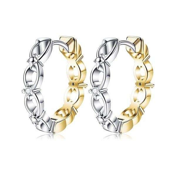 PandaHall Brass Cubic Zirconia Hoop Earrings, Clear, Platinum & Golden, 18mm Brass Ring Clear
PandaHall Brass Cubic Zirconia Hoop Earrings, Clear, Platinum & Golden, 18mm Brass Ring Clear