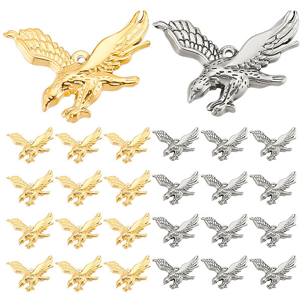 PandaHall ARRICRAFT 12Pcs 2 Colors 304 Stainless Steel Pendants, Eagle Charms, Golden & Stainless Steel Color, 27x33x4mm, Hole: 1.5mm...
PandaHall ARRICRAFT 12Pcs 2 Colors 304 Stainless Steel Pendants, Eagle Charms, Golden & Stainless Steel Color, 27x33x4mm, Hole: 1.5mm...