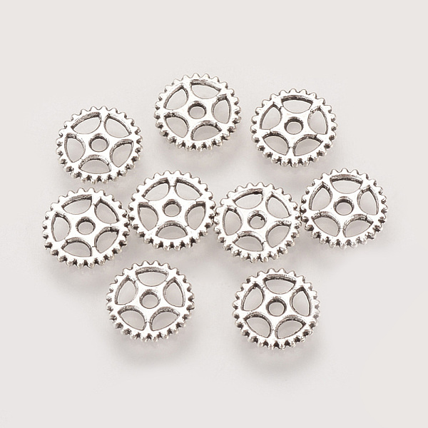 PandaHall Tibetan Style Alloy Steampunk Charms, Gear, Cadmium Free & Lead Free, Antique Silver, 8x1mm, Hole: 1.5mm Alloy Gear
PandaHall Tibetan Style Alloy Steampunk Charms, Gear, Cadmium Free & Lead Free, Antique Silver, 8x1mm, Hole: 1.5mm Alloy Gear