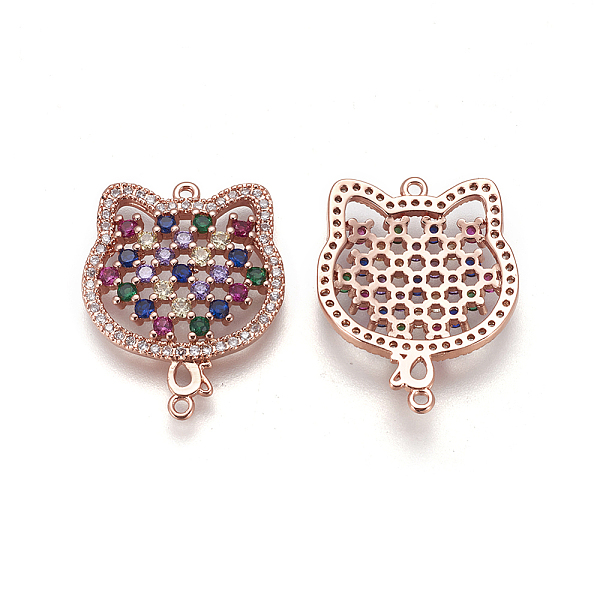 PandaHall Brass Micro Pave Cubic Zirconia Links, Cat, Colorful, Rose Gold, 26x20x3mm, Hole: 1.2mm Brass+Cubic Zirconia Cat Shape
PandaHall Brass Micro Pave Cubic Zirconia Links, Cat, Colorful, Rose Gold, 26x20x3mm, Hole: 1.2mm Brass+Cubic Zirconia Cat Shape