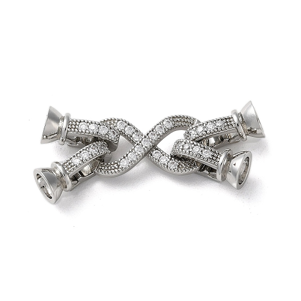 PandaHall Rack Plating Brass with Clear Cubic Zirconia Fold Over Clasps, Long-Lasting Plated, Infinity, Platinum, 21x10x3.5mm Brass+Cubic...
PandaHall Rack Plating Brass with Clear Cubic Zirconia Fold Over Clasps, Long-Lasting Plated, Infinity, Platinum, 21x10x3.5mm Brass+Cubic...
