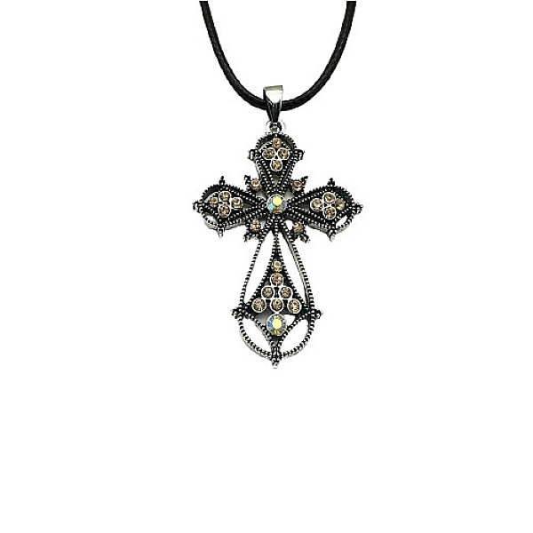 PandaHall Cross Zinc Alloy Pendant Necklace, with Rhinestone, Vintage Rose, 19.69 inch(50cm) Rhinestone Cross Yellow
PandaHall Cross Zinc Alloy Pendant Necklace, with Rhinestone, Vintage Rose, 19.69 inch(50cm) Rhinestone Cross Yellow