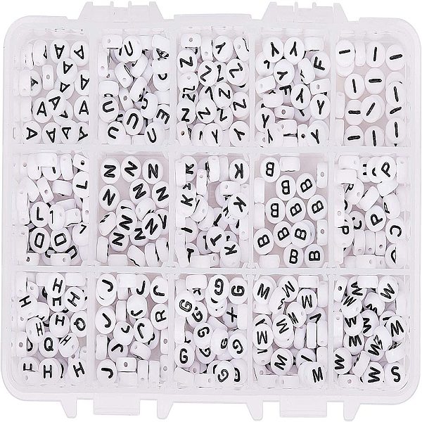 PandaHall Acrylic Beads, with Horizontal Hole, Letter, Flat Round, Letter A~Z, 7x4mm, Hole: 1mm, about 520pcs/box Acrylic Letter A~Z White
PandaHall Acrylic Beads, with Horizontal Hole, Letter, Flat Round, Letter A~Z, 7x4mm, Hole: 1mm, about 520pcs/box Acrylic Letter A~Z White