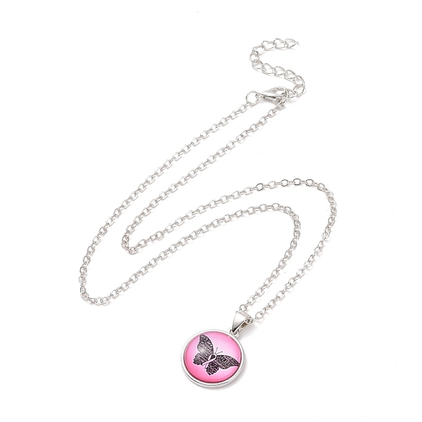 PandaHall Glass Flat Round Pendant Necklace with Brass Chain, Breast Cancer Awareness Ribbon Jewelry for Women, Butterfly Pattern, 18.70...
PandaHall Glass Flat Round Pendant Necklace with Brass Chain, Breast Cancer Awareness Ribbon Jewelry for Women, Butterfly Pattern, 18.70...