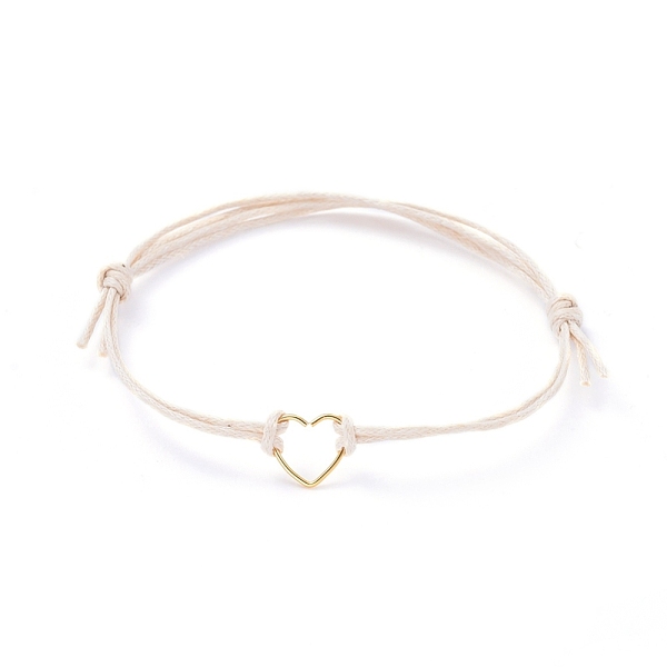 PandaHall Adjustable Waxed Cotton Cord Bracelets, with 304 Stainless Steel Heart Jump Ring, White, 1-5/8 inch~3-1/2 inch(4~9cm) Waxed Cord...
PandaHall Adjustable Waxed Cotton Cord Bracelets, with 304 Stainless Steel Heart Jump Ring, White, 1-5/8 inch~3-1/2 inch(4~9cm) Waxed Cord...