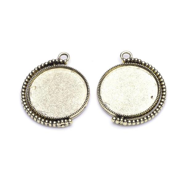PandaHall Rotatable Tibetan Style Alloy Pendant Cabochon Settings, Cadmium Free & Lead Free, Double-sided Tray, Flat Round, Antique Bronze...
PandaHall Rotatable Tibetan Style Alloy Pendant Cabochon Settings, Cadmium Free & Lead Free, Double-sided Tray, Flat Round, Antique Bronze...