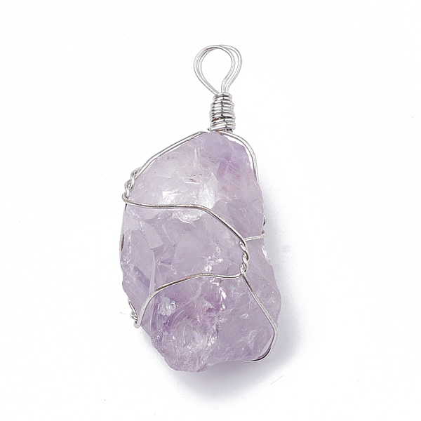 PandaHall Natural Amethyst Pendants, with Brass Findings, Nuggets, Platinum, 45~50x25~40x14~25mm, Hole: 3~5mm Amethyst Nuggets
PandaHall Natural Amethyst Pendants, with Brass Findings, Nuggets, Platinum, 45~50x25~40x14~25mm, Hole: 3~5mm Amethyst Nuggets