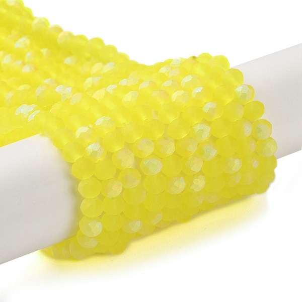 PandaHall Transparent Glass Beads Strands, Faceted, Frosted, Half AB Color Plated, Rondelle, Yellow, 4~4.5x3.5~4mm, Hole: 1mm, about...
PandaHall Transparent Glass Beads Strands, Faceted, Frosted, Half AB Color Plated, Rondelle, Yellow, 4~4.5x3.5~4mm, Hole: 1mm, about...