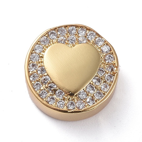 PandaHall Brass Micro Pave Cubic Zirconia Beads, Flat Round with Heart, Clear, Golden, 12x5mm, Hole: 2mm Brass+Cubic Zirconia Flat Round...
PandaHall Brass Micro Pave Cubic Zirconia Beads, Flat Round with Heart, Clear, Golden, 12x5mm, Hole: 2mm Brass+Cubic Zirconia Flat Round...
