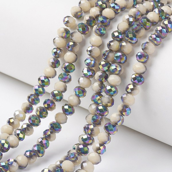 PandaHall Electroplate Opaque Glass Beads Strands, Half Multi-color Plated, Faceted, Rondelle, Linen, 4x3mm, Hole: 0.4mm, about..., Brown
PandaHall Electroplate Opaque Glass Beads Strands, Half Multi-color Plated, Faceted, Rondelle, Linen, 4x3mm, Hole: 0.4mm, about..., Brown