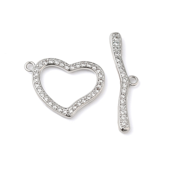 PandaHall Brass Micro Pave Clear Cubic Zirconia Toggle Clasps, Heart, Real Platinum Plated, Heart: 17x22.5x2mm, Hole: 1.6mm, Bar: 7x29.5x2.5...
PandaHall Brass Micro Pave Clear Cubic Zirconia Toggle Clasps, Heart, Real Platinum Plated, Heart: 17x22.5x2mm, Hole: 1.6mm, Bar: 7x29.5x2.5...