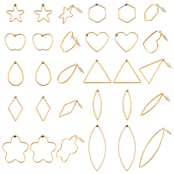 PandaHall 40Pcs 10 Styles Brass Hollow Geometry Stud Earrings, 40Pcs Plastic Ear Nuts, Teardrop & Triangle & Hexagon & Rhombus & Star &...
PandaHall 40Pcs 10 Styles Brass Hollow Geometry Stud Earrings, 40Pcs Plastic Ear Nuts, Teardrop & Triangle & Hexagon & Rhombus & Star &...