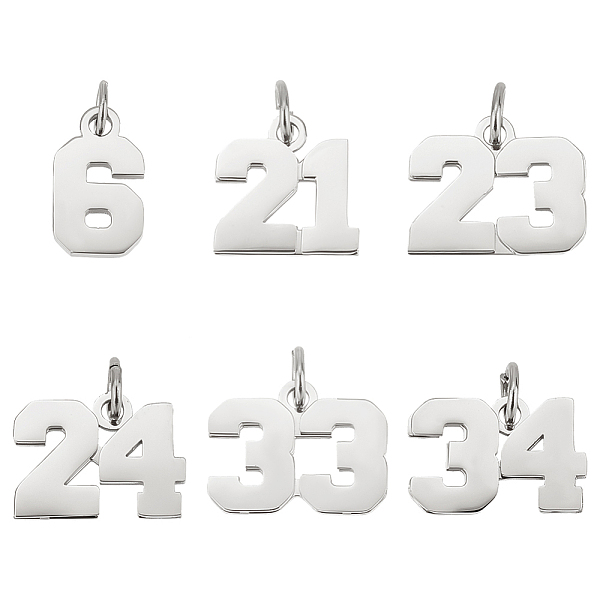 PandaHall Unicraftale 6Pcs 6 Style 316 Surgical Stainless Steel Charms, with Jump Rings, Nember, Stainless Steel Color, 12~14x8~17x2mm, Hole...
PandaHall Unicraftale 6Pcs 6 Style 316 Surgical Stainless Steel Charms, with Jump Rings, Nember, Stainless Steel Color, 12~14x8~17x2mm, Hole...