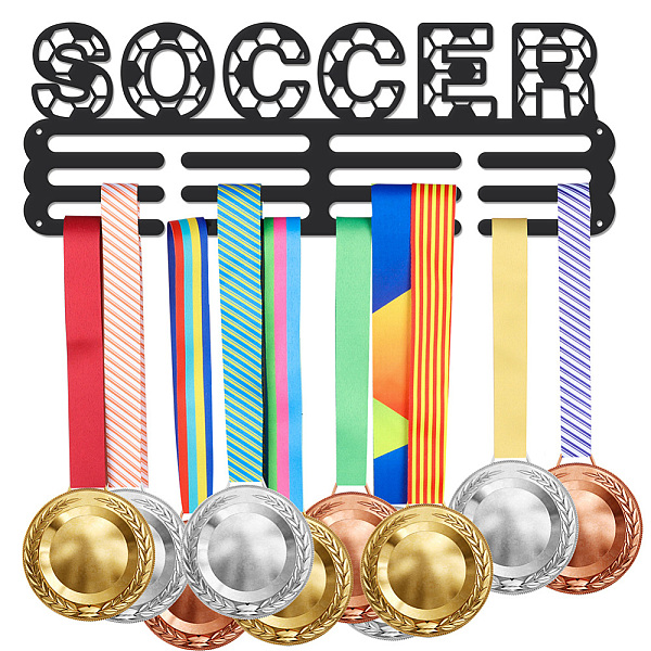 PandaHall Iron Medal Hanger Holder Display Wall Rack, with Screws, Football, 400x150mm Iron Football Black
PandaHall Iron Medal Hanger Holder Display Wall Rack, with Screws, Football, 400x150mm Iron Football Black