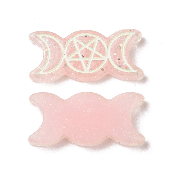 PandaHall Resin Cabochons, with Glitter Powder, Religion, Triple Moon Goddess, Pink, 32.5x15x4.5mm Resin Moon Pink
PandaHall Resin Cabochons, with Glitter Powder, Religion, Triple Moon Goddess, Pink, 32.5x15x4.5mm Resin Moon Pink