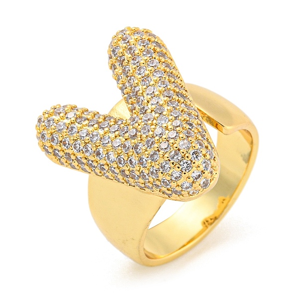 PandaHall Brass Micro Pave Clear Cubic Zirconia Letter Open Cuff Ring for Women, Real 18K Gold Plated, Letter V, 22x19mm, Inner Diameter...
PandaHall Brass Micro Pave Clear Cubic Zirconia Letter Open Cuff Ring for Women, Real 18K Gold Plated, Letter V, 22x19mm, Inner Diameter...