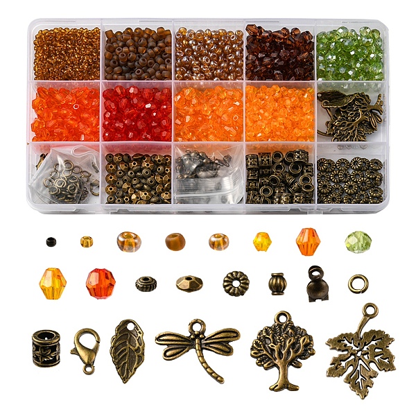 PandaHall DIY Thanksgiving Day Jewelry Making Finding Kit, Including Glass Seed & Acrylic Bicone & Alloy Spacer Beads, Tree & Dragonfly &..., Multicolor
PandaHall DIY Thanksgiving Day Jewelry Making Finding Kit, Including Glass Seed & Acrylic Bicone & Alloy Spacer Beads, Tree & Dragonfly &..., Multicolor