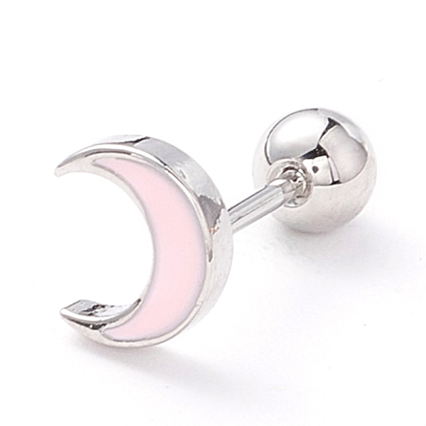 PandaHall Moon Enamel Stud Earrings, Dainty Brass Earrings for Women, Pink, Platinum, 5.5x6.5x2mm, Pin: 0.7mm Brass Moon Pink
PandaHall Moon Enamel Stud Earrings, Dainty Brass Earrings for Women, Pink, Platinum, 5.5x6.5x2mm, Pin: 0.7mm Brass Moon Pink