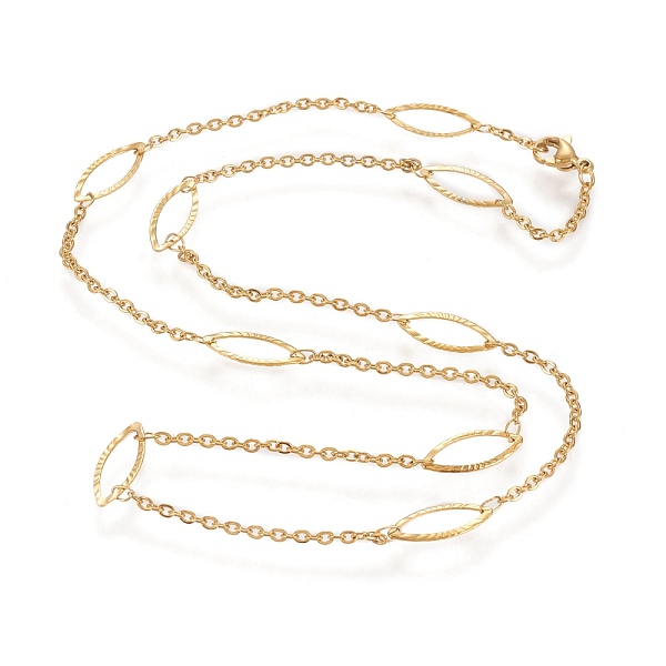 PandaHall 304 Stainless Steel Cable Chain Necklaces, with Horse Eye/Marquise Links and Lobster Claw Clasps, Golden, 19.92 inch(50.6cm) 304...
PandaHall 304 Stainless Steel Cable Chain Necklaces, with Horse Eye/Marquise Links and Lobster Claw Clasps, Golden, 19.92 inch(50.6cm) 304...