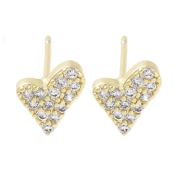 PandaHall Brass Micro Pave Clear Cubic Zirconia Studs Earring for Women, Heart, Real 18K Gold Plated, 7x7mm Brass Heart Clear
PandaHall Brass Micro Pave Clear Cubic Zirconia Studs Earring for Women, Heart, Real 18K Gold Plated, 7x7mm Brass Heart Clear