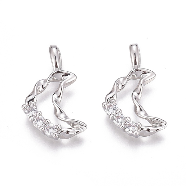 PandaHall Brass Micro Pave Clear Cubic Zirconia Pendants, Long-Lasting Plated, Twist Moon, Real Platinum Plated, 16x9.5x2mm, Hole: 3mm...
PandaHall Brass Micro Pave Clear Cubic Zirconia Pendants, Long-Lasting Plated, Twist Moon, Real Platinum Plated, 16x9.5x2mm, Hole: 3mm...