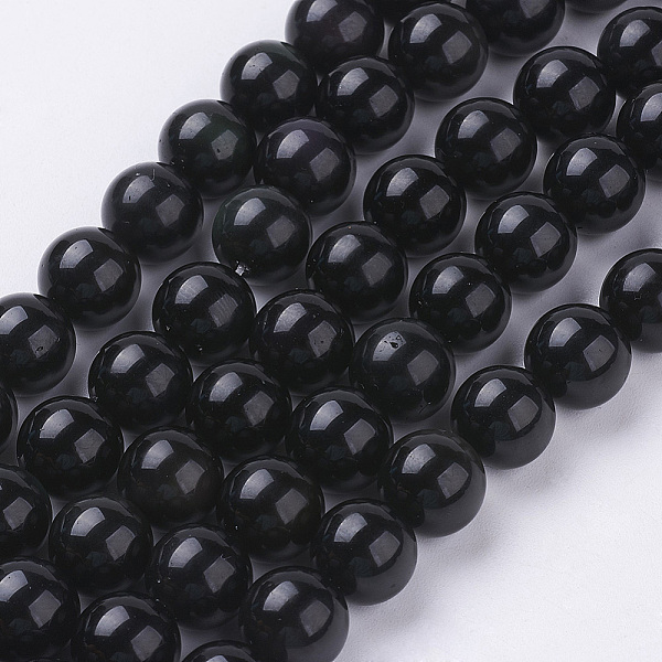 PandaHall Natural Obsidian Beads Strands, Round, Grade AA, Black And Colorful, 10mm Obsidian Round Black
PandaHall Natural Obsidian Beads Strands, Round, Grade AA, Black And Colorful, 10mm Obsidian Round Black