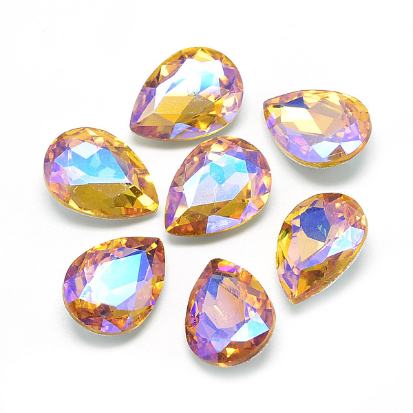 PandaHall Pointed Back Glass Rhinestone Cabochons, Back Plated, Faceted, AB Color Plated, teardrop, Gold, 14x10x5mm Glass Rhinestone...
PandaHall Pointed Back Glass Rhinestone Cabochons, Back Plated, Faceted, AB Color Plated, teardrop, Gold, 14x10x5mm Glass Rhinestone...