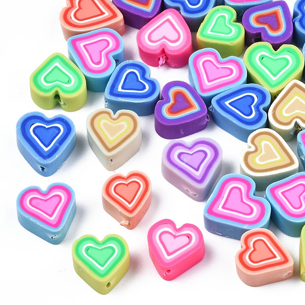 PandaHall Handmade Polymer Clay Beads, Heart, Mixed Color, 9~10x8~11.5x5mm, Hole: 1.4mm Polymer Clay Heart Multicolor
PandaHall Handmade Polymer Clay Beads, Heart, Mixed Color, 9~10x8~11.5x5mm, Hole: 1.4mm Polymer Clay Heart Multicolor