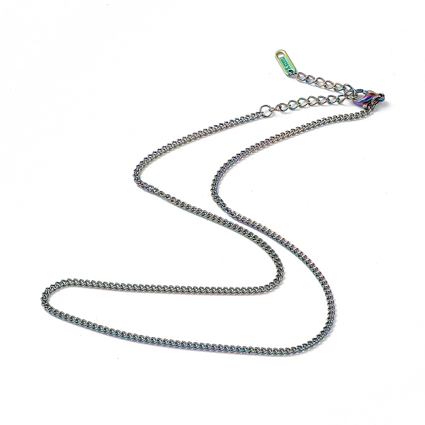 PandaHall Ion Plating(IP) 304 Stainless Steel Curb Chain Necklace for Men Women, Rainbow Color, 15.87 inch(40.3cm) 304 Stainless Steel
PandaHall Ion Plating(IP) 304 Stainless Steel Curb Chain Necklace for Men Women, Rainbow Color, 15.87 inch(40.3cm) 304 Stainless Steel
