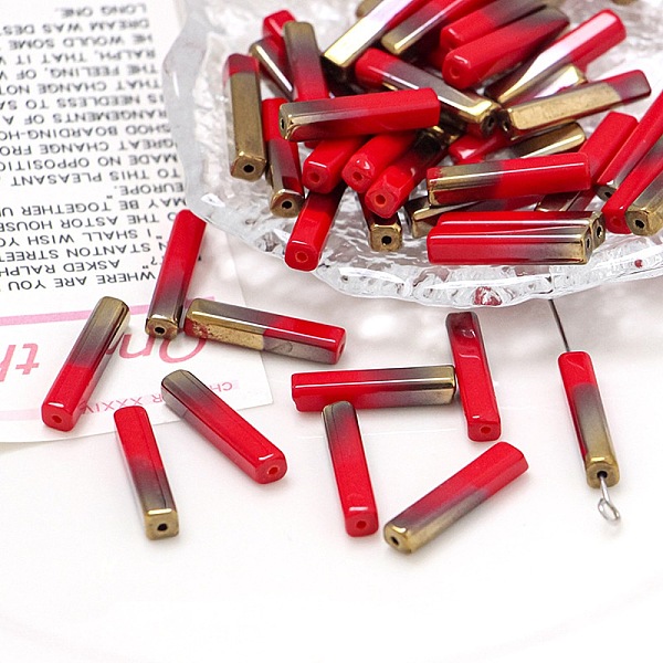 PandaHall Electroplate Glass Beads, Faceted, Rectangle, Red, 19.5~20x4x4mm, Hole: 1mm Glass Rectangle Red
PandaHall Electroplate Glass Beads, Faceted, Rectangle, Red, 19.5~20x4x4mm, Hole: 1mm Glass Rectangle Red