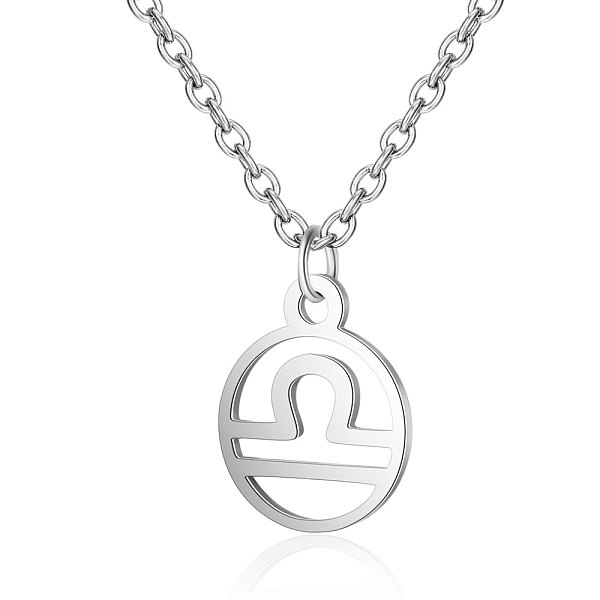 PandaHall 201 Stainless Steel Pendants Necklaces, Flat Round with Constellations, Libra, 16.3 inch(40cm)x1mm 201 Stainless Steel Libra
PandaHall 201 Stainless Steel Pendants Necklaces, Flat Round with Constellations, Libra, 16.3 inch(40cm)x1mm 201 Stainless Steel Libra