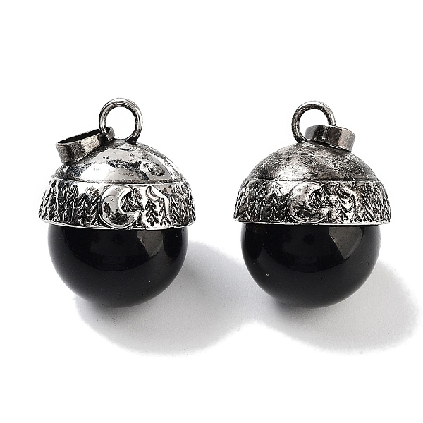 PandaHall Natural Obsidian Sphere Pendants, Rack Plating Antique Silver Plated Brass Round Charms, Cadmium Free & Lead Free, 24~27x19.5x20mm...
PandaHall Natural Obsidian Sphere Pendants, Rack Plating Antique Silver Plated Brass Round Charms, Cadmium Free & Lead Free, 24~27x19.5x20mm...