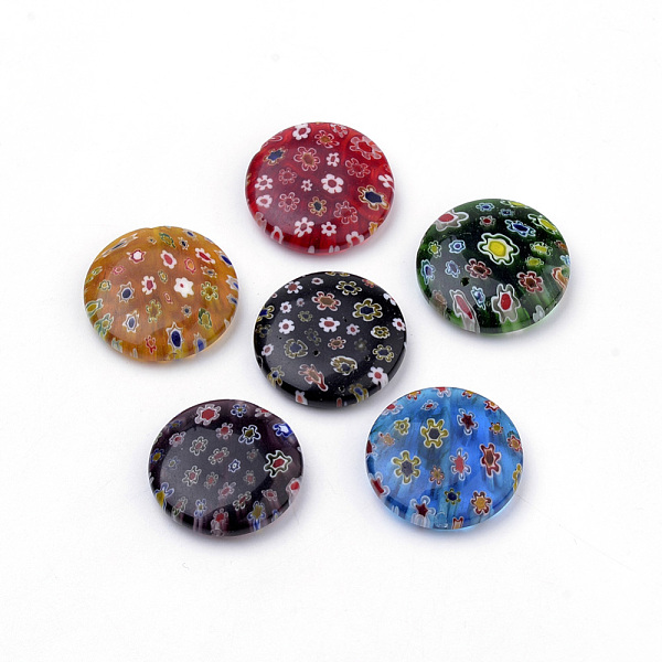 PandaHall Handmade Millefiori Lampwork Beads, Flat Round, Mixed Color, 25~25.5x6mm, Hole: 1mm Millefiori Lampwork Flat Round Multicolor
PandaHall Handmade Millefiori Lampwork Beads, Flat Round, Mixed Color, 25~25.5x6mm, Hole: 1mm Millefiori Lampwork Flat Round Multicolor