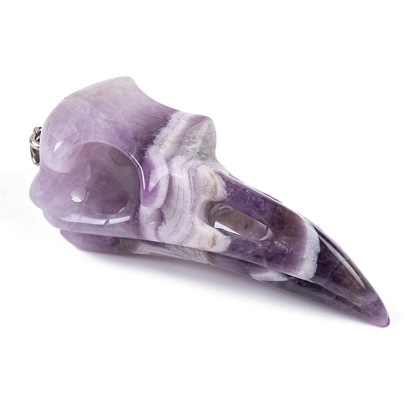 PandaHall Natural Amethyst Big Pendants, Skull Bird Charms with 201 Stainless Steel Snap on Bails, Stainless Steel Color, 61~64x23x21mm...
PandaHall Natural Amethyst Big Pendants, Skull Bird Charms with 201 Stainless Steel Snap on Bails, Stainless Steel Color, 61~64x23x21mm...