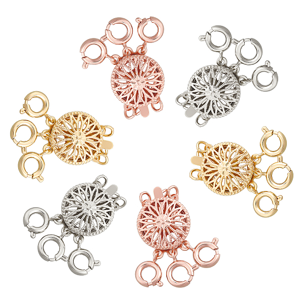 PandaHall SUNNYCLUE Brass Box Clasps, Multi-Strand Clasps, with Spring Ring Clasps, Flat Round, 3-Strands, 6-Holes, Mixed Color, 24x11x5.5mm...
PandaHall SUNNYCLUE Brass Box Clasps, Multi-Strand Clasps, with Spring Ring Clasps, Flat Round, 3-Strands, 6-Holes, Mixed Color, 24x11x5.5mm...