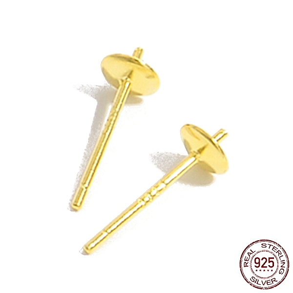 PandaHall 925 Sterling Silver Stud Earring Findings, for Half Drill Beads, with S925 Stamp, Real 18K Gold Plated, 13x4.1mm, Inner Diameter...
PandaHall 925 Sterling Silver Stud Earring Findings, for Half Drill Beads, with S925 Stamp, Real 18K Gold Plated, 13x4.1mm, Inner Diameter...