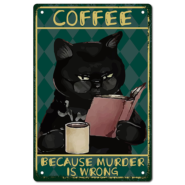 PandaHall CREATCABIN Cat Coffee Sign Vintage Funny Black Cat Metal Tin Sign Retro Because Murder Is Wrong Wall Decor Art Poster Paintings...
PandaHall CREATCABIN Cat Coffee Sign Vintage Funny Black Cat Metal Tin Sign Retro Because Murder Is Wrong Wall Decor Art Poster Paintings...