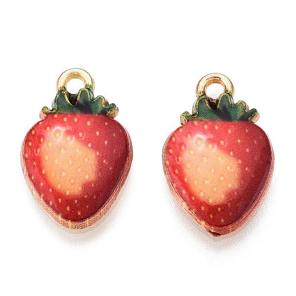 PandaHall Printed Alloy Pendants, Lead Free & Cadmium Free & Nickel Free, Strawberry Charm, Light Gold, Crimson, 17x10.5x2.5mm, Hole: 1.8mm..., Pink
PandaHall Printed Alloy Pendants, Lead Free & Cadmium Free & Nickel Free, Strawberry Charm, Light Gold, Crimson, 17x10.5x2.5mm, Hole: 1.8mm..., Pink