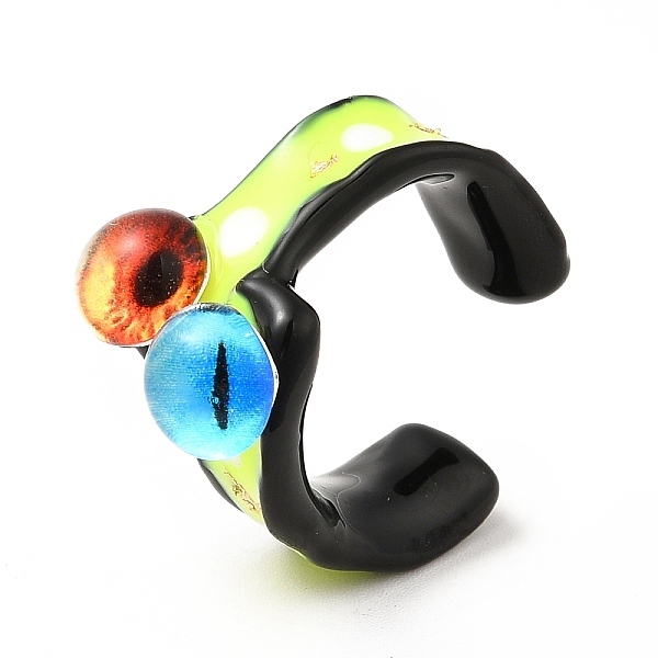 PandaHall Acrylic Double Dragon Eye Open Cuff Ring, Alloy Enamel Twist Wave Ring for Women, Green Yellow, US Size 6 1/2(16.9mm) Alloy
PandaHall Acrylic Double Dragon Eye Open Cuff Ring, Alloy Enamel Twist Wave Ring for Women, Green Yellow, US Size 6 1/2(16.9mm) Alloy